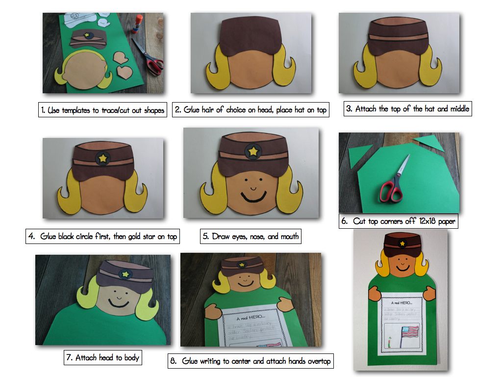 Military Hero Craftivity Veteran's Day Craft