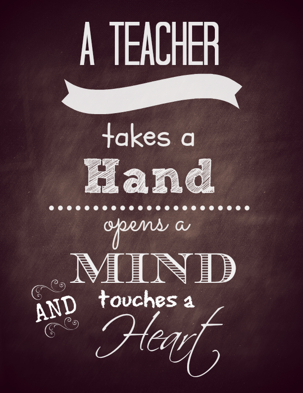 A teacher chalkboard print