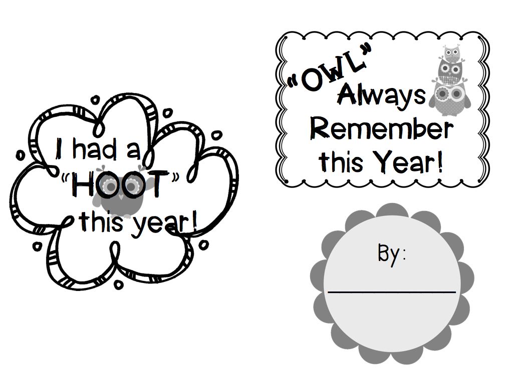 End of the Year Memory Book Owl Themed.003